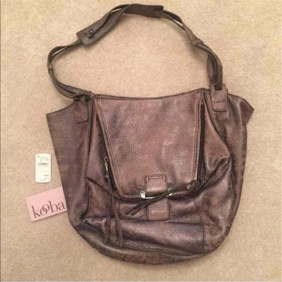 Kooba Distressed Metallic Tote Bag - Picture 1 of 4